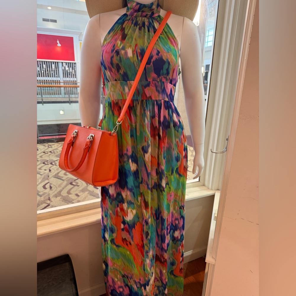 Saks Fifth Avenue Blue and Pink Halter Sundress